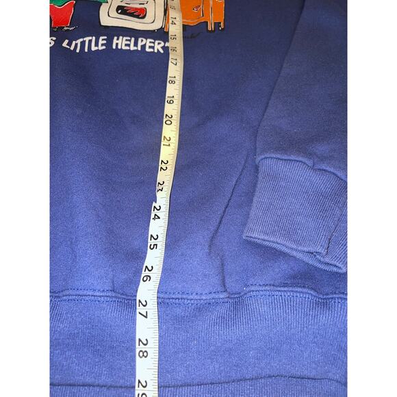 Vintage 90s Lee made in USA Santa's Helper Elf Christmas Sweatshirt blue sz 2XL - Picture 3 of 5